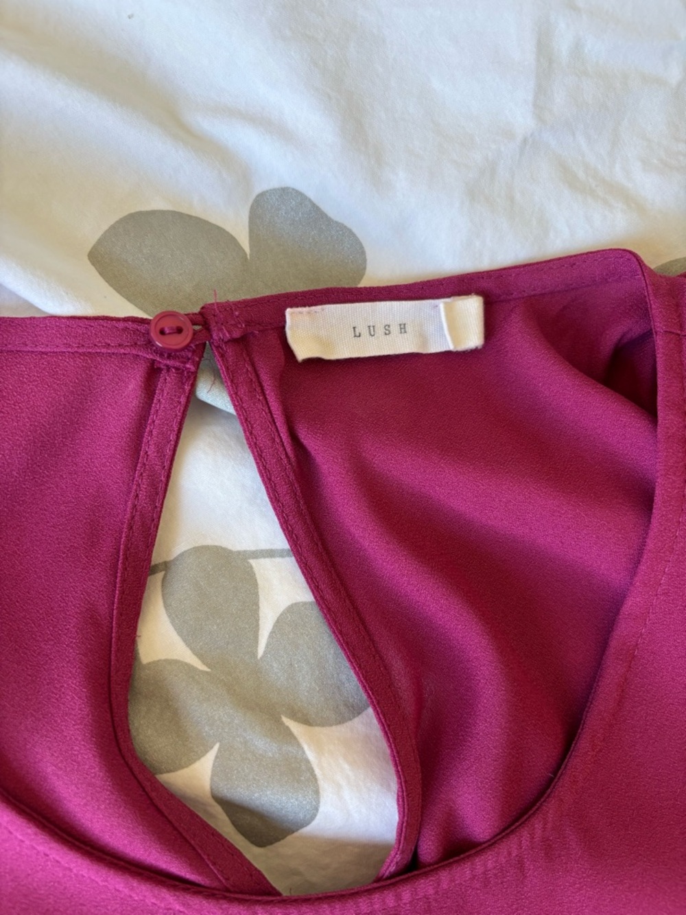 Lush Fuchsia Flutter Sleeve Blouse - Picture 5 of 7